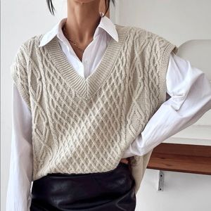 Cream sweater vest!